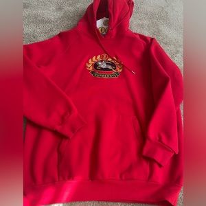 Authentic Burberry Hooded Sweat Shirt XXL Red